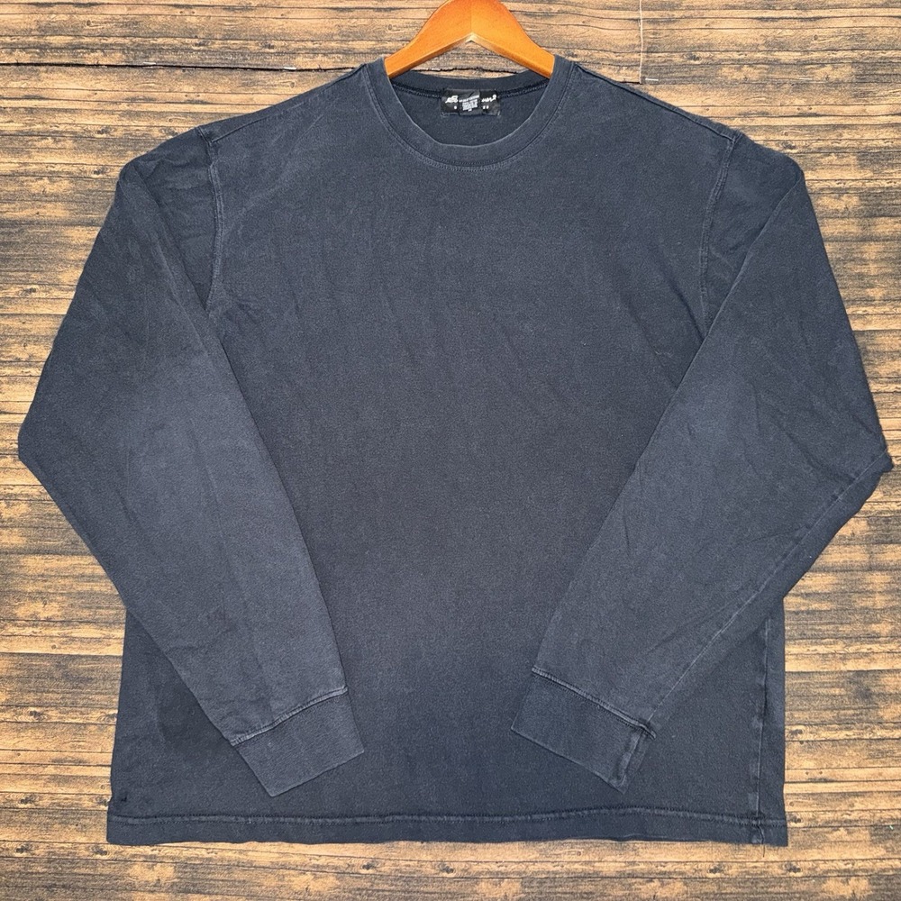 Eddie Bauer Men's Long Sleeve Black T Shirt Size M 100% Cotton